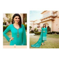 7267 TURQUOISE KASEESH SILKINA FRENCH ROYAL CREPE CHURIDAAR SUIT